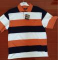 Kaos Polo rajutan Katun Stripe yang Dibuat Khusus