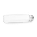 botella de vidrio hexagonal transparente 300 ml con tapa de aluminio
