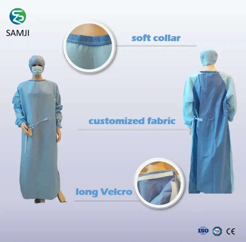 Sterile Blue Surgical Gown for Surgeons with ISO Certification