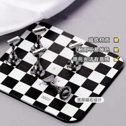 Magnetic Checkerboard Nail Display Stand