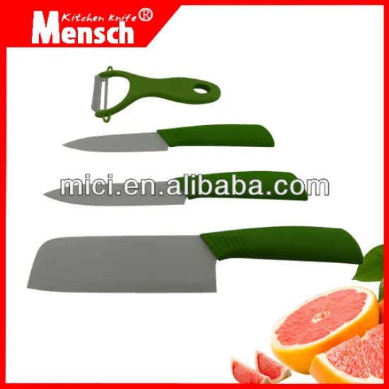 4pcs Zirconia china ceramic knife set with ABS+TPR handle