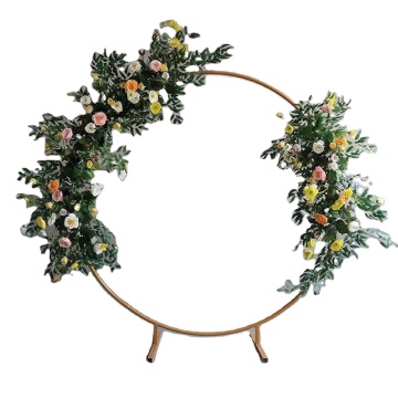 6.8 ft Gold Round Metal Wedding Arch for Garden/Yard Decor