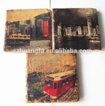 Granite Coaster with Cork Back Decoration Square