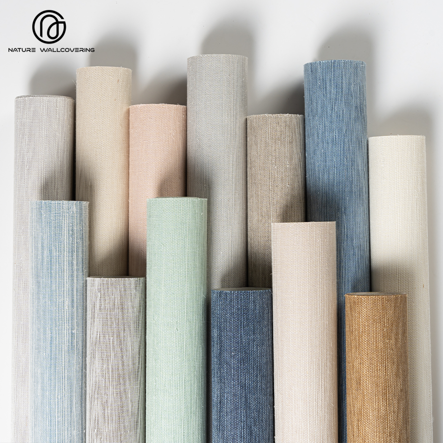 Papier peint en sisal fabriqué à la main avec des textures naturelles vibrantes