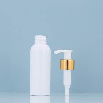 120ML Gold Circle white lotion pump bottle