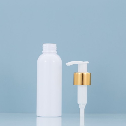 120ML Gold Circle white lotion pump bottle