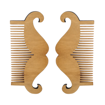 Wholesale Custom Small Natural Wood Beard Comb and Brush Set for Men