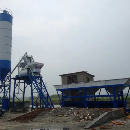construction equipment cement concrete mixing station HZS50