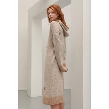 Maglioni oversize con cappuccio da donna a maniche lunghe in 100% cashmere