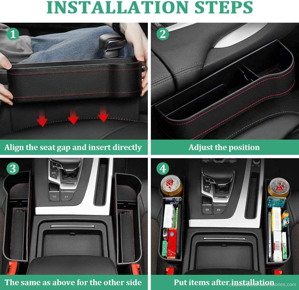 caja de almacenamiento de asiento de cuero de automóviles multifuncional