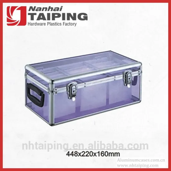 Purple Acrylic CD Aluminum Mess-Free Storage Case with Double Handle