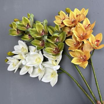 Real Touch Artificial Cymbidium Orchids - High Quality 10 Heads for Sale