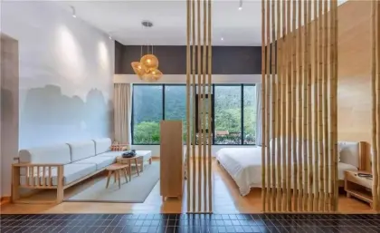 Bamboo style decorative wall