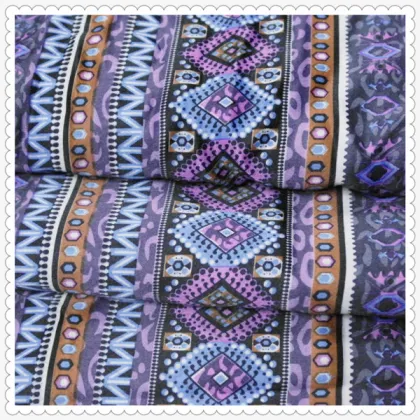Soft 100 poly national style geometric figure fabric for dress