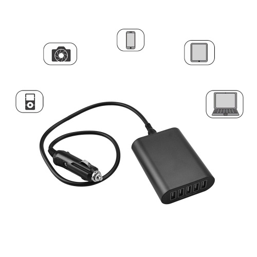 Chargeur de voiture USB 5 ports Chargeur de voiture rapide 40W