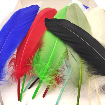 100Pcs/Lot Dyed Goose Feather Craft Natural Party Wedding Feathers Jewelry Making DIY Colorful Plume Decor Accessories 13-18CM