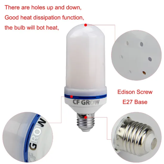LED Lamp Fire Flame Effect LED Bulb light Emulation Fire Flicker Burning holiday Decor lamp
