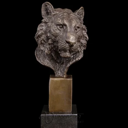 designer home decor metal craft bronze tiger head sculpture
