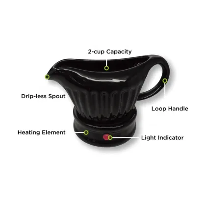 Electric Black Ceramic Gravy Warmer