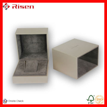 Perfect silver PU leather coated MDF watch box