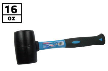 16 OZ Dead Blow Rubber Hammer with Fiber Handle