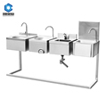 Modern Wall-Mounted Knee-Operated Stainless Steel Kitchen Sink