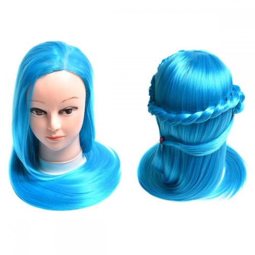 100% SYNTHETIC FIBER BLUE COLOR TRAINING MANNEQUIN HEAD