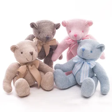 Tik Tok Hot DIY Stuffed Bear Doll Custom Crochet Toy Handmade Organic Wool Knitted Baby Toy