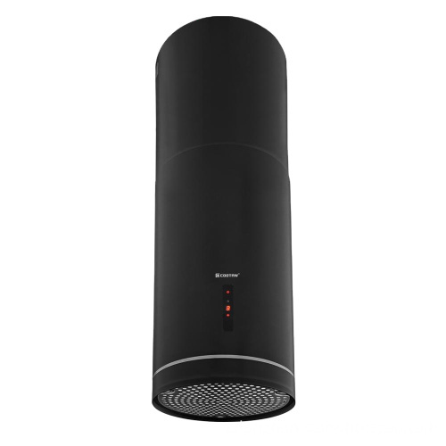 High-Power Island Range Hood with Top Suction and Cylindrical Design for Kitchen Ventilation