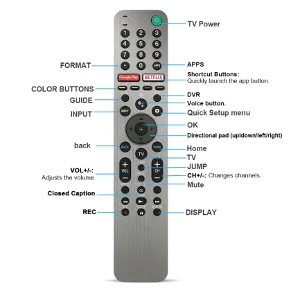 Replacement RMF-TX600U TV Voice Remote Control for Sony LCD LED Bravia OLED UHD 4K Ultra HD XBR Series