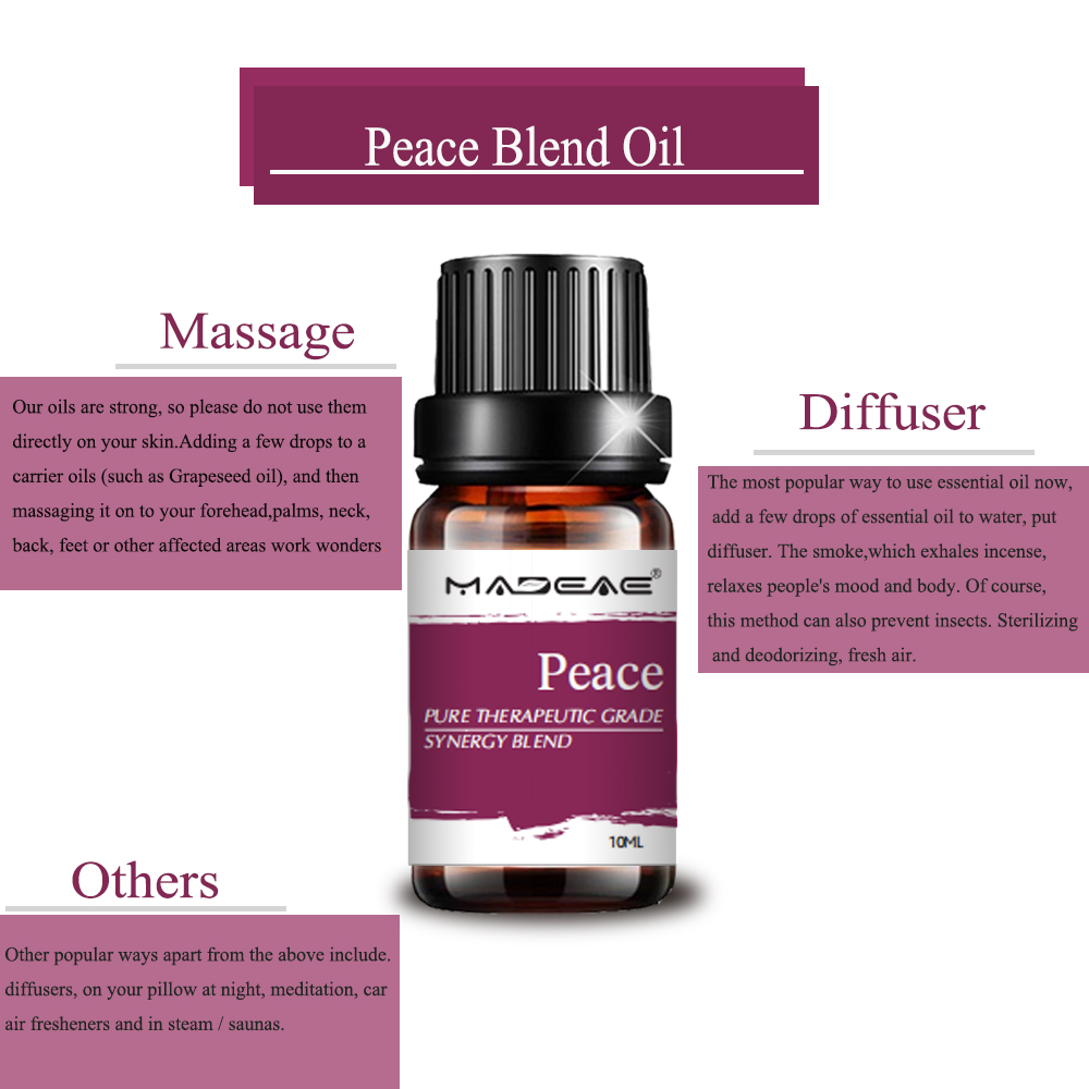 Aromatherapy Peace Essentt Oil Synergy는 석유를 혼합합니다