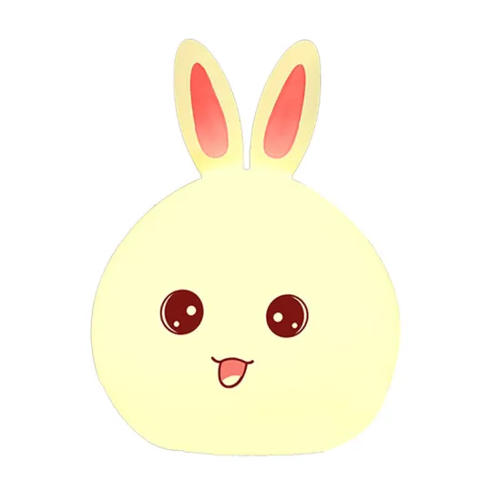 Multi Color Silicone Touch LED Night Light for Children's Bedside - Rabbit Design