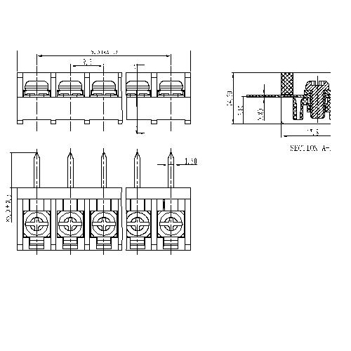 AT846-9.5XXX-A Barrier Terminal Block Pitch9.5mm 