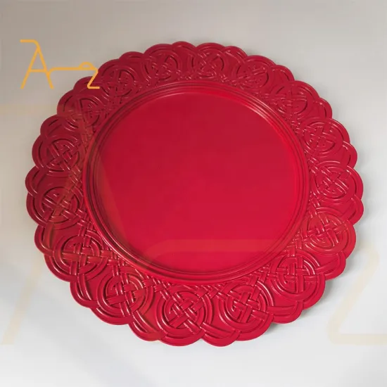 13 Inch Reusable Luxury Gold Chargers for Wedding Plates and Banquet Table Decorations - Golden & Silver Plastic Charger Plates