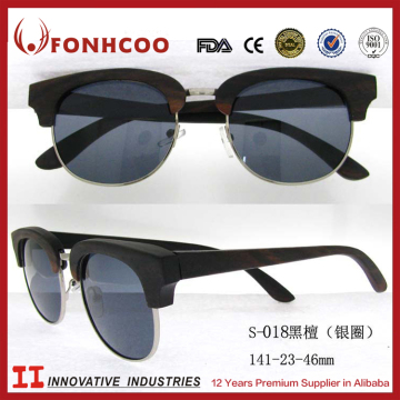 FONHCOO China Original Brand OEM New Handmade Black Sandalwood Wood Sunglasses