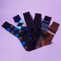 jacquard geometric eco friendly cool high quality men gift set socks 6 pack