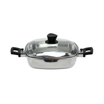 TP1416 squre Stainless Steel Frypan with nonstick Coating