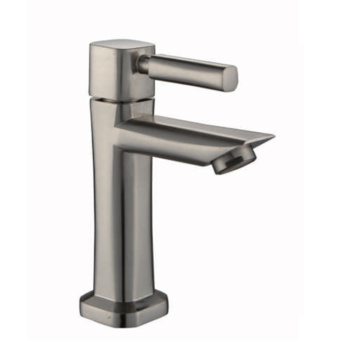 Deck mounted single cold bathroom faucet for basin