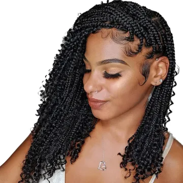 Crochet Box Braids Hair with Curly Ends 14 inch Goddess Box Braids Crochet Hair 3X Bohemian Braiding Hair for Black Women