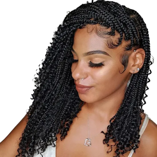 Crochet Box Braids Hair with Curly Ends 14 inch Goddess Box Braids Crochet Hair 3X Bohemian Braiding Hair for Black Women