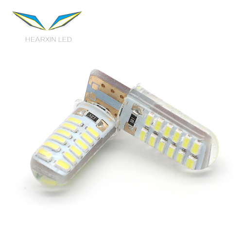 Hearxin LED Car Light DC12V T10 3014 24SMD Canbus Silicone License Plate Bulb