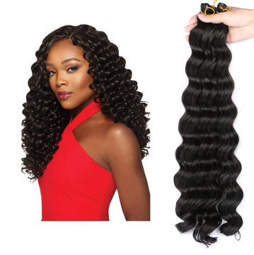 Wavy Deep Water Wave Synthetic Crochet Hair Attachment 20 inch Ombre Synthetic Hair Extensions