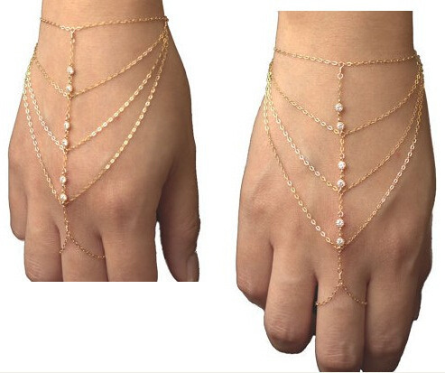 Chain Bracelet Connected Rings