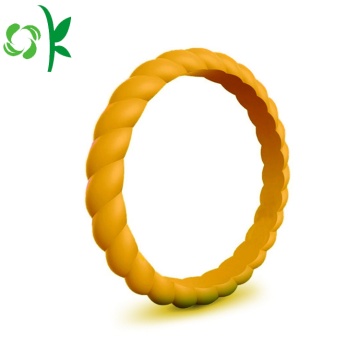 Custom Twist-shape Silicone Rubber Wedding Finger Ring