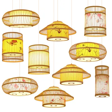 Farm Hotel Chandelier: Wholesale Modern Bamboo Weave Pendant Light with Round Handmade Dome Rattan Lamp