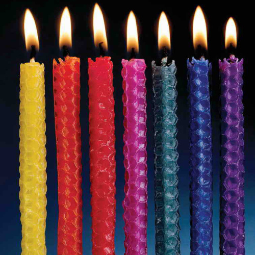 Rolled Beeswax Candle Colored Hand Rolled Dripless Hanukkah Beeswax Candles Supplier