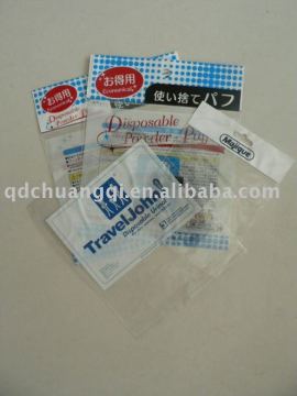 printed opp bag with header and adhensive tip