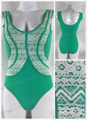 Miss Adola EMB swimwear lovely gilrs one piece laced swimsuit lady (AD8211-01A)