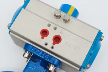 Pneumatic wafer butterfly valve