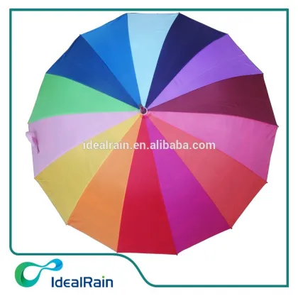double layer blue sky rainbow color umbrella